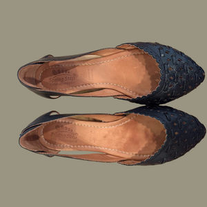 Spring Step Navy Cut-Out Flats